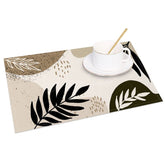 Aperturee - Aperturee Boho Leaves Elegant Party Decor Set of 4 Placemats
